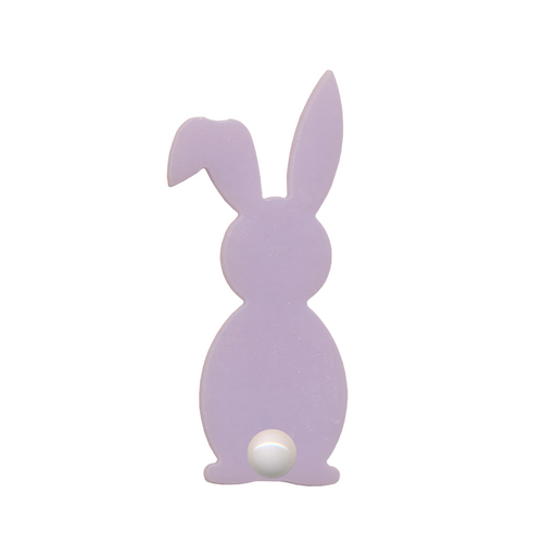 Fusible Glass Bunny Pink Opal with Round Dot Tail Water Jet PreCut System 96® Oceanside Compatible™ Waterjet Cut Fusible Glass Shape Happy Glass Art Supply www.happyglassartsupply.com