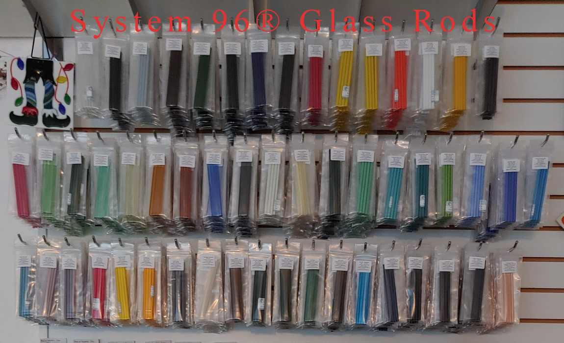 Black Opal RO-56-96 Glass Rods Coe96 Oceanside Compatible™ System 96® Glass Fusion Glass Fusing Warm Glass Opalized Opalescent Glass Rods for Beadwork Bead Making Mosaic dots Happy Glass Art Supply www.happyglassartsupply.com
