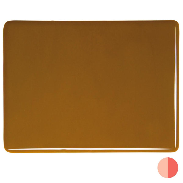 Bullseye Compatible, Umber Brown, Opalescent, Double-rolled, 3 mm Sheet Glass  6.5 x 10 in