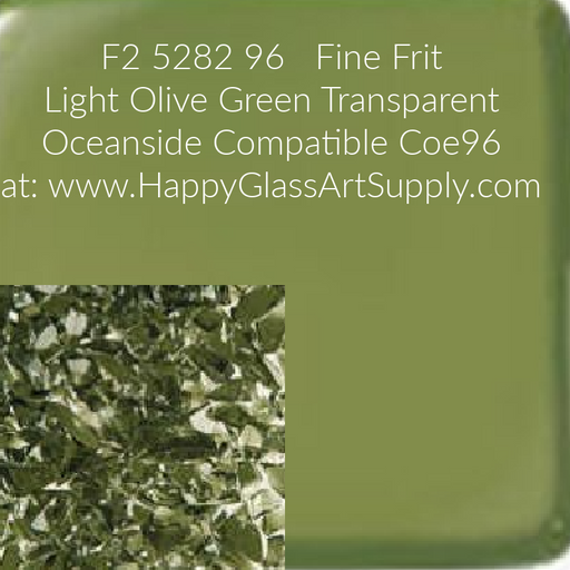 Light Olive Green Transparent System 96 Oceanside Compatible Coe96 Fusible Glass Fine Frit  8.5 oz  F2 5282 96 Happy Glass Art Supply www.happyglassartsupply.com
