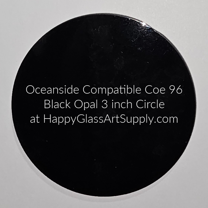 Clircle 3" Black Opalescent Water Jet PreCut System 96 Oceanside Compatible Waterjet Cut Fusible Glass Shape  Happy Glass Art Supply www.HappyGlassArtSupply.com