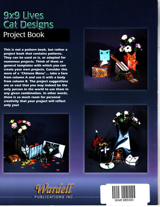 9 x 9 Lives Cat Designs Project Book 81 Plus Projects Glass art pattern book instructional by Stu Goldman Cat Lovers Stained Glass Art Happy Glass Art Supply www.happyglassartsupply.com