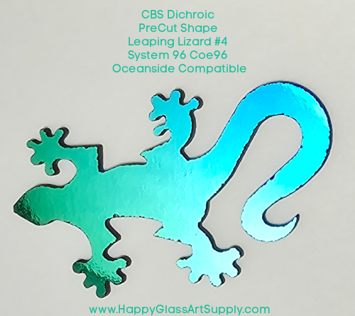 CBS Dichroic Leaping Lizard #004 - Dichroic on Thin Black System96 Shape 1