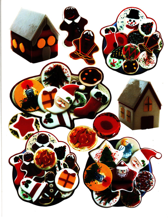 Christmas Cookies Fused Glass Art Pattern Book Instructional by Mari Stein Santa, Christmas Stocking, Christmas Bell with Holly, Candy Cane, Angel, Christmas Tree, Joy, Present, Christmas Candle, Snowman Star Christmas, Christmas Tree Stare, Wreath Christmas Cookie, Noel Christmas, Striped Christmas, Zig Zag Christmas Cookie, Sleigh Christmas Cookie, Ginger Bread Christmas, Gingerbread House 3 D, Little Chapel 3 D Christmas Happy Glass Art Supply www.happyglassartsupply.com