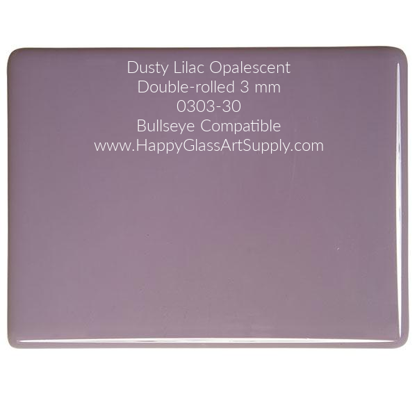 0303-50 Dusty Lilac Opalescent Thin-rolled, 2 mm Fusible Bullseye Sheet Glass  Coe 90, Coe90  BE Bullseye Compatible Happy Glass Art Supply www.HappyGlassArtSupply.com