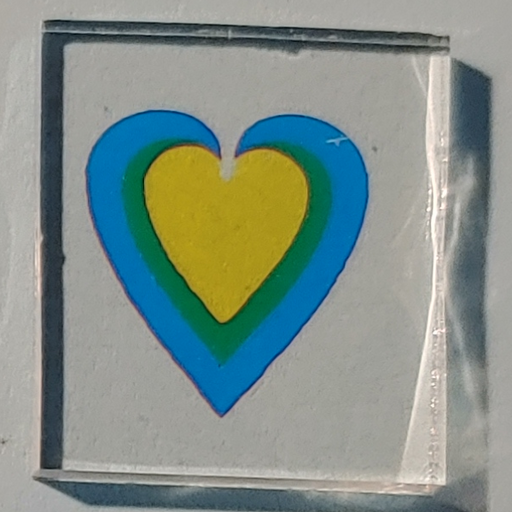 CBS Dichroic Technicolor Heart ( Small size ), Thin Clear Oceanside Compatible™ System 96® Fusible Glass Coe96 Coe 96 Happy Glass Art Supply www.HappyGlassArtSupply.com 07