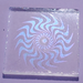 CBS Dichroic Pinwheel Laser Etched Large on Thin Clear Oceanside Compatible™ System 96® Lasered Dichroic Coe96 Coe 96 Happy Glass Art Supply www.HappyGlassArtSupply.com
