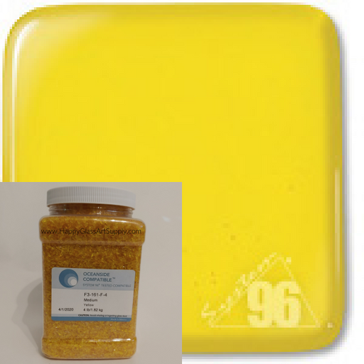 F3-161-96 Yellow Transparent Medium Glass Frit System96 Oceanside Compatible Fusible Glass 4lb Coe 96 System 96 Happy Glass Art Supply www.HappyGlassArtSupply.com