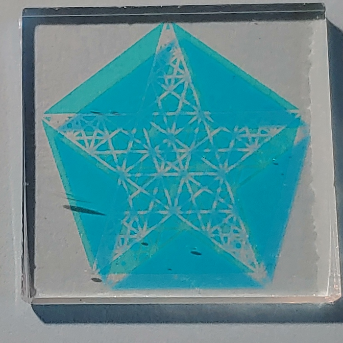 CBS Dichroic Pinwheel Laser Etched Design ( Large size ) on Thin Clear System 96   #030