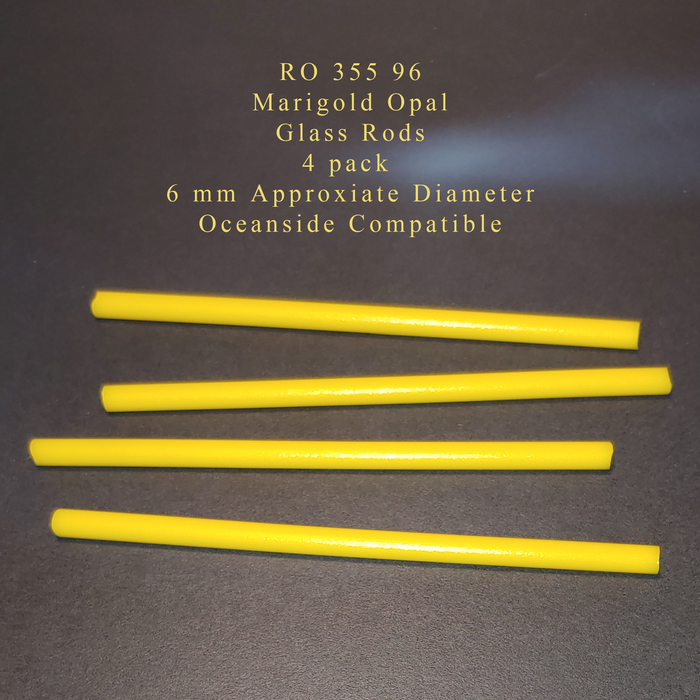 Marigold Opal RO-355-96 Glass Rods Coe96 Oceanside Compatible™ System 96® Glass Fusion Glass Fusing Warm Glass Opalized Opalescent Glass Rods for Beadwork Bead Making Mosaic dots Happy Glass Art Supply www.happyglassartsupply.com