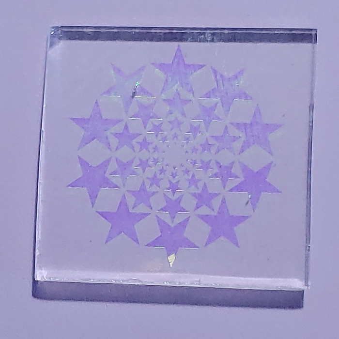 CBS Dichroic Pinwheel Laser Etched Large on Thin Clear Oceanside Compatible™ System 96® Lasered Dichroic Coe96 Coe 96 Happy Glass Art Supply www.HappyGlassArtSupply.com 37