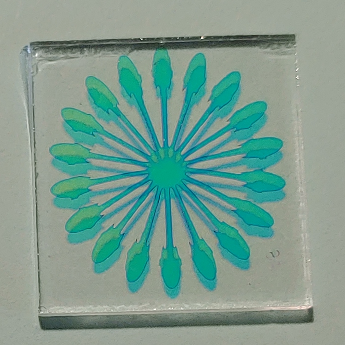 CBS Dichroic Pinwheel Laser Etched Large on Thin Clear Oceanside Compatible™ System 96® Lasered Dichroic Coe96 Coe 96 Happy Glass Art Supply www.HappyGlassArtSupply.com 39