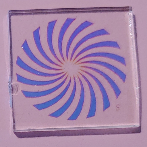 CBS Dichroic Pinwheel Laser Etched Large on Thin Clear Oceanside Compatible™ System 96® Lasered Dichroic Coe96 Coe 96 Happy Glass Art Supply www.HappyGlassArtSupply.com 047
