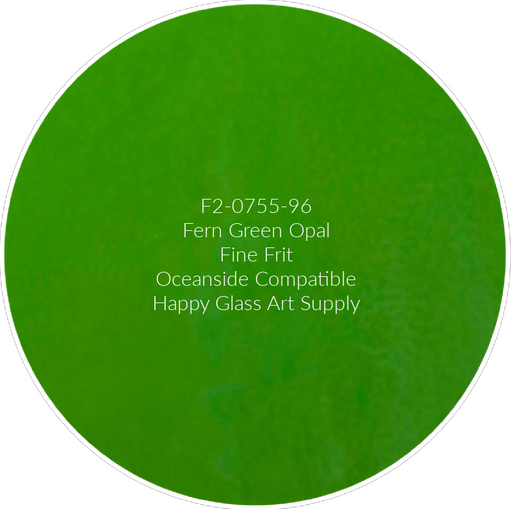 f2-0755-96 f2-755-96 Fern Green Opal Opalescent System96 Oceanside Compatible™ Coe96 Fusible Glass Fine Frit  8.5 oz Happy Glass Art Supply www.HappyGlassArtSupply.com