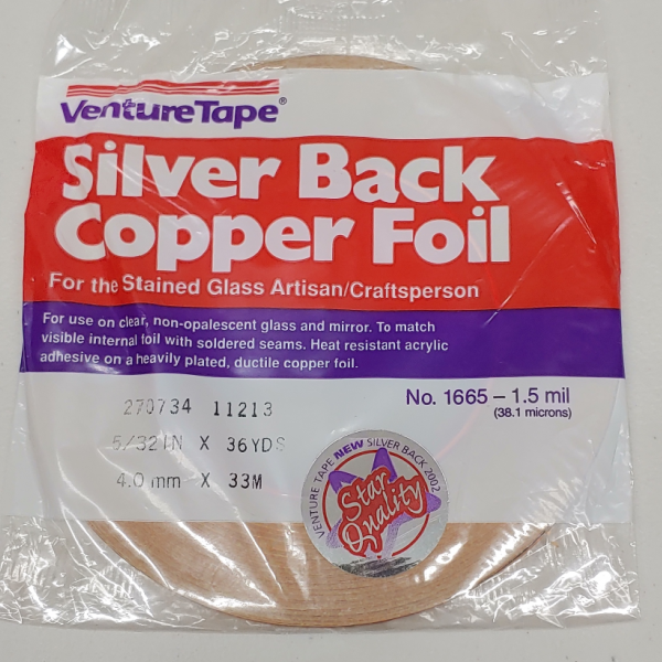 5/32 wide x 1.5 mil Silver Backed 3M™ Venture Tape™ Copper Foil Tape 1665