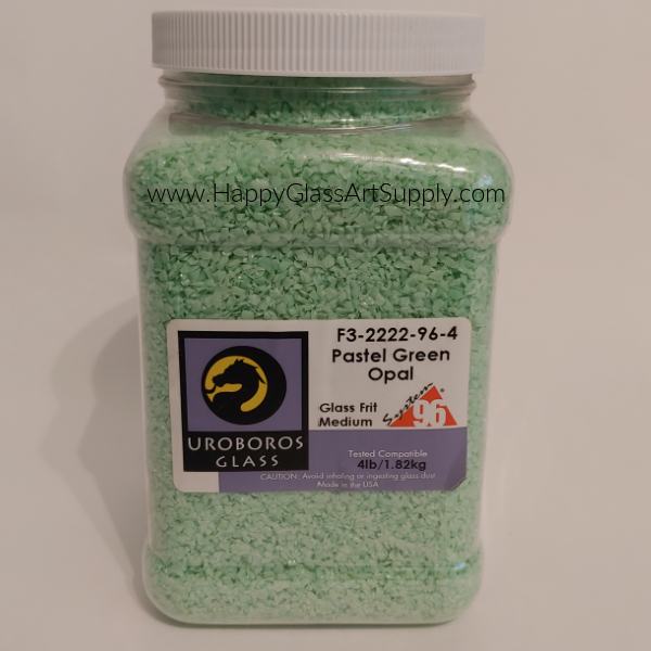 F3-2222-96 Pastel Green / Easter Green Opal Medium Glass Frit System96 Oceanside Compatible Fusible Glass 4lb Coe 96 System 96 Happy Glass Art Supply www.HappyGlassArtSupply.com