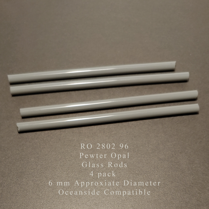 Pewter Opal RO-2802-96 Glass Rods Coe96 Oceanside Compatible™ System 96® Glass Fusion Glass Fusing Warm Glass Opalized Opalescent Glass Rods for Beadwork Bead Making Mosaic dots Happy Glass Art Supply www.happyglassartsupply.com