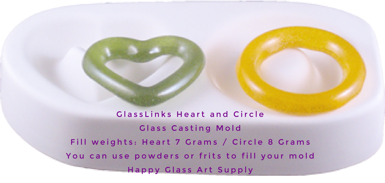 GlassLinks HEART AND CIRCLE Glass Casting Fusing Mold