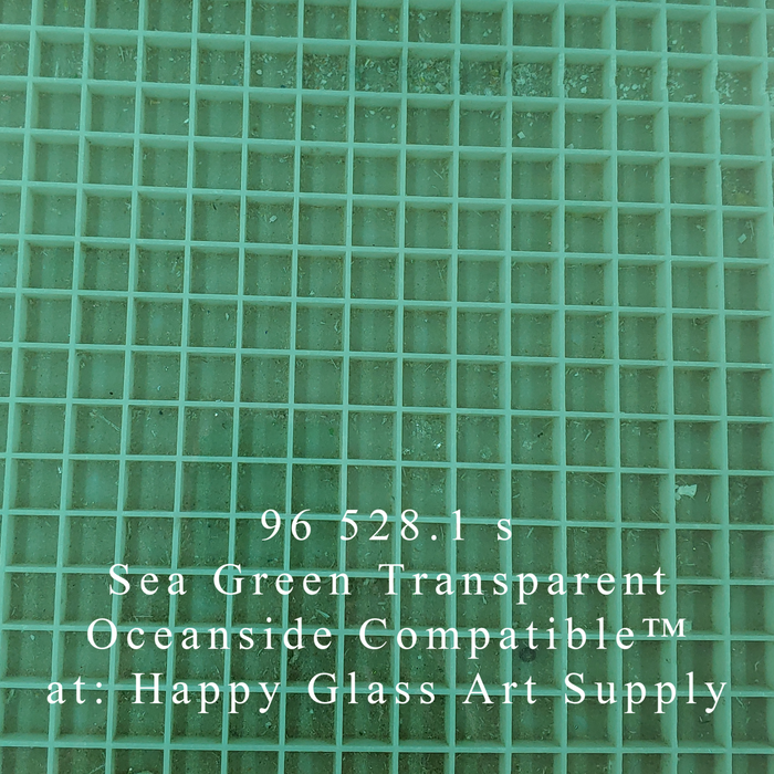 Sea Green Transparent System96 Oceanside Compatible™ Coe96 Fusible Glass Powder Frit Happy Glass Art Supply www.happyglassartsupply.com