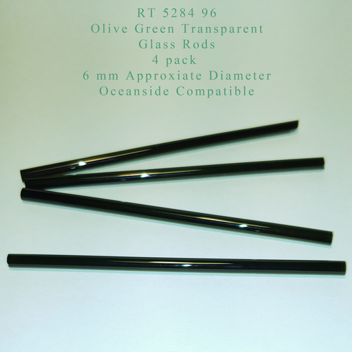 Olive Green Transparent RT-5284-96 Glass Rods Coe96 Oceanside Compatible™ System 96® Glass Fusion Glass Fusing Warm Glass Rods for Beadwork Bead Making Mosaic dots Happy Glass Art Supply www.happyglassartsupply.com