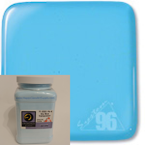 F1-5331-96 Sky Blue Transparent Glass Powder Frit System96 Oceanside Compatible Fusible Glass 4lb Coe 96 System 96 Happy Glass Art Supply www.HappyGlassArtSupply.com