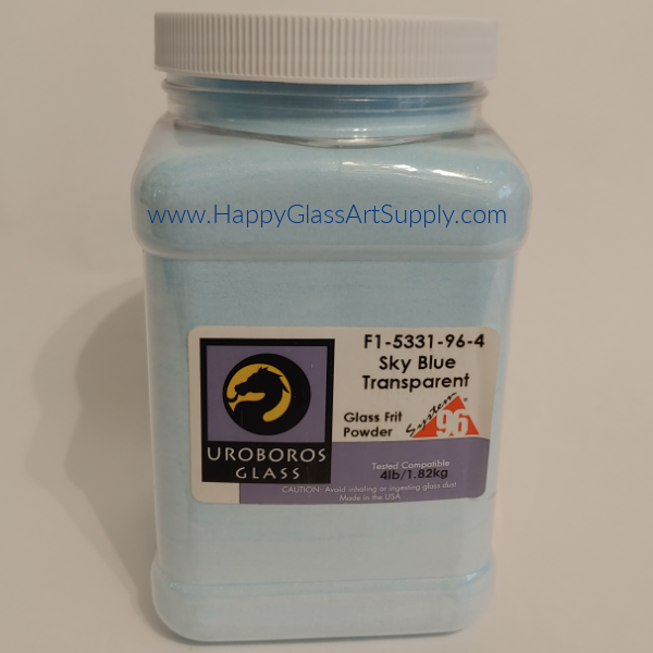 F1-5331-96 Sky Blue Transparent Glass Powder Frit System96 Oceanside Compatible Fusible Glass 4lb Coe 96 System 96 Happy Glass Art Supply www.HappyGlassArtSupply.com