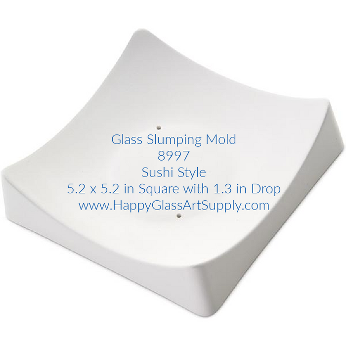 Square Slumper B, 5.2 in (13 cm), Slumping Mold 008997-MOLD-M-EACH Happy Glass Art Supply www.HappyGlassArtSupply.com