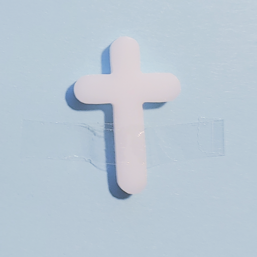 Small Christian Cross - Opaque White Water Jet PreCut System 96® Oceanside Compatible™ Waterjet Cut Fusible Glass Shape Happy Glass Art Supply www.happyglassartsupply.com