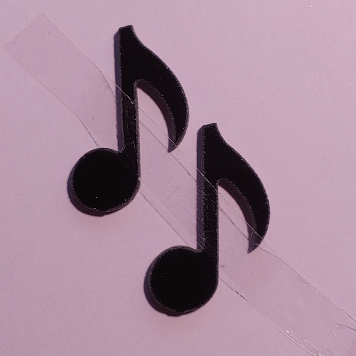 Eighth Music Note Small Black Opal ( Pair ) Water Jet PreCut System 96® Oceanside Compatible™ Waterjet Cut Fusible Glass Shape Happy Glass Art Supply www.happyglassartsupply.com
