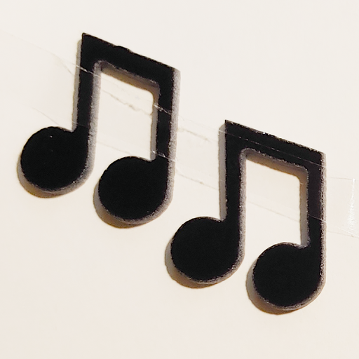 Double Eighth Music Note Small Black Opal ( Pair ) Water Jet PreCut System 96® Oceanside Compatible™ Waterjet Cut Fusible Glass Shape Happy Glass Art Supply www.happyglassartsupply.com