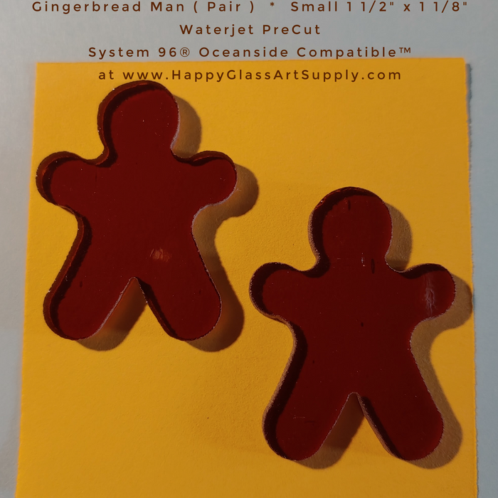 Gingerbread Man Small Dark Amber PreCut System 96® ( Pair )