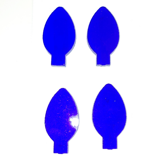 Christmas Light Bulbs set of 4 Blue Translucent all Transparent Water Jet PreCut System 96® Fusible Xmas Light Oceanside Compatible Happy Glass Art Supply www.happyglassartsupply.com