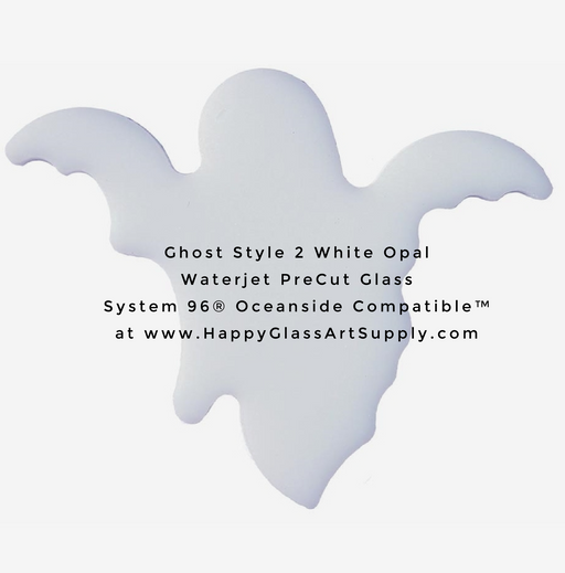 Ghost Style 2 White Opal Water Jet PreCut System 96® Oceanside Compatible™ Waterjet Cut Fusible Glass Shape Happy Glass Art Supply www.HappyGlassArtSupply.com