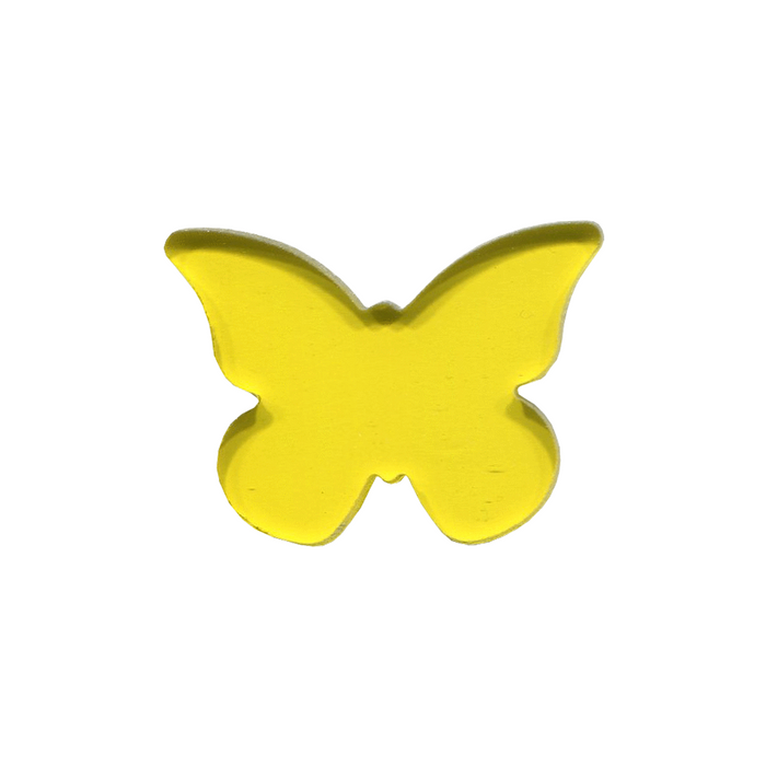 Butterfly #1 Yellow Transparent PreCut System 96® Oceanside Compatible™ Waterjet Cut Fusible Glass Shape Happy Glass Art Supply www.happyglassartsupply.com