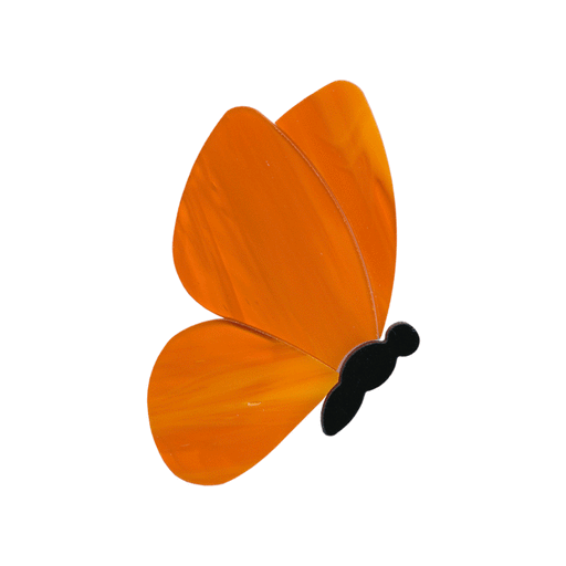Multi-Piece Butterfly Orange Wispy Semi-Translucent Water Jet PreCut System 96® Oceanside Compatible™ Waterjet Cut Fusible Glass Shape Happy Glass Art Supply www.HappyGlassArtSupply.com