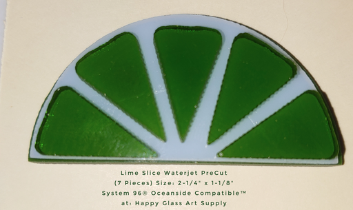 Fusible Glass Lime Slice System 96® Oceanside Compatible™ Waterjet  Water Jet Cut Fusible Glass Shape Happy Glass Art Supply www.happyglassartsupply.com