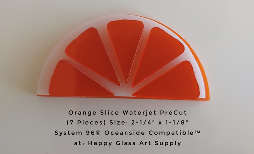 Fusible Glass Orange Slice System 96® Oceanside Compatible™ Waterjet  Water Jet Cut Fusible Glass Shape Happy Glass Art Supply www.happyglassartsupply.com