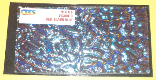 CBS Dichroic Red / Silver / Blue on Clear Figure C Transparent Oceanside Compatible™ System 96 ®  Happy Glass Art Supply www.happyglassartsupply.com