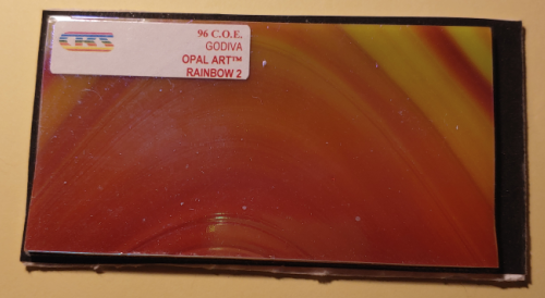 CBS Dichroic Rainbow 2 on Godiva OpalArt® Transparent Oceanside Compatible™ System 96 ® Happy Glass Art Supply www.HappyGlassArtSupply.com