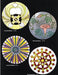 Aanraku Glass Studios Japanese Crests 1 Glass Art Pattern Book by Ann Sweet  25 Seven and a half inch diameter Round Flowing Designs Color photo for many of the designs for inspirational color choices Happy Glass Art Supply www.happyglassartsupply.com