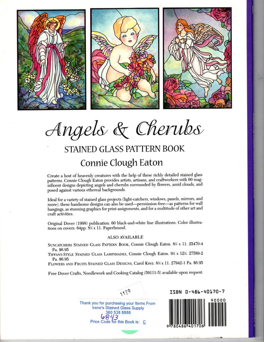 Angels & Cherubs Purple Cover Glass Art Stained Glass Pattern Book by Connie Clough Eaton Happy Glass Art Supply www.happyglassartsupply.com