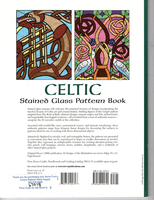 Celtic Stained Glass Art Pattern Book by Mallory Pearce  Happy Glass Art Supply www.happyglassartsupply.com
