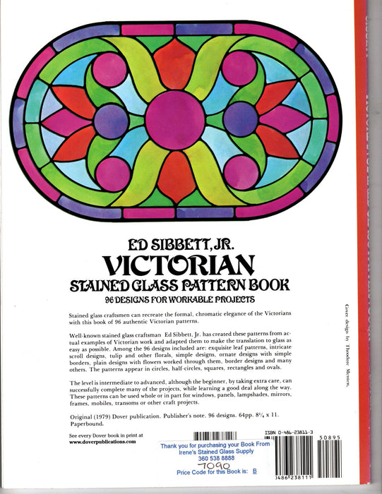 Ed Sibbett JR Victorian Stained Glass Pattern Book Happy Glass Art Supply www.happyglassartsupply.com