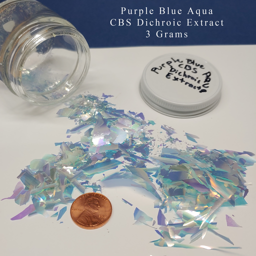 Purple Blue Aqua CBS Dichroic Extract for all Coe of glass fusing Happy Glass Art Supply www.happyglassartsupply.com  