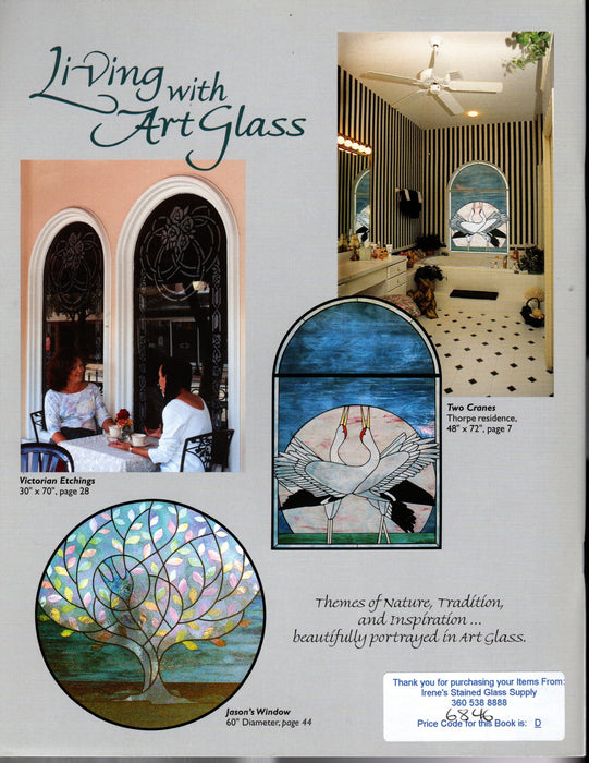 Living with Art Glass Stained Glass Art Pattern Book by Yvonne Barlog Approximately 100 designs with full color inspirations A terrific Glass Artist Gift Present Happy Glass Art Supply www.happyglassartsupply.com