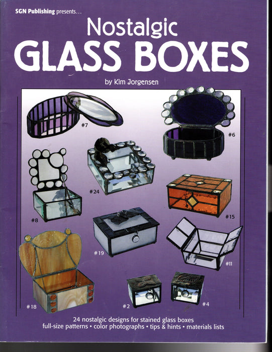 Nostalgic Glass Boxes, Full-Size Stained Glass Art Box Patterns & Instructions