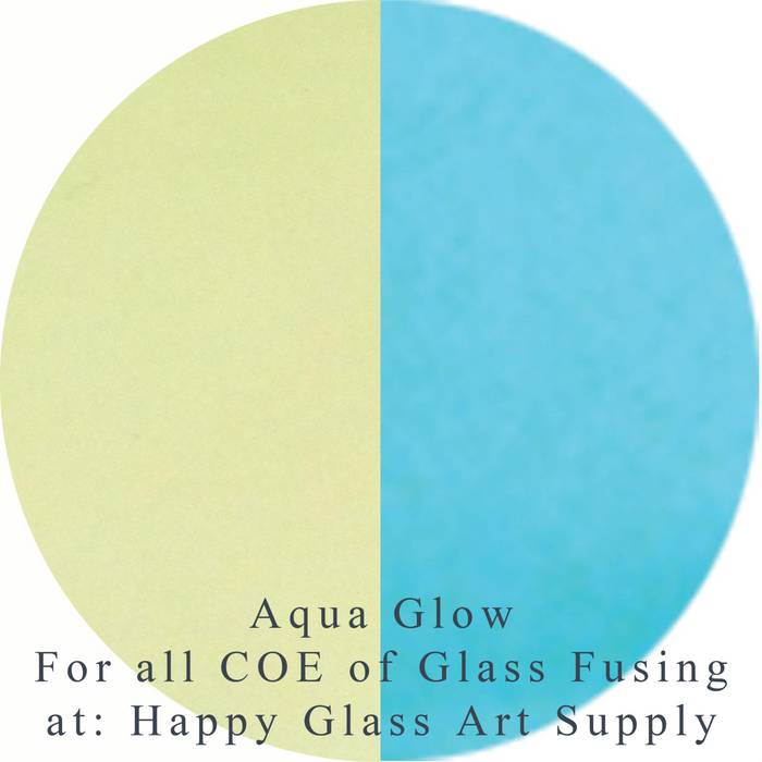 Aqua Glow for all COE Fusible at www.happyglassartsupply.com Happy Glass Art Supply