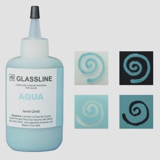 Aqua - Glassline Fusing Paint GA 46 available at www.happyglassartsupply.com