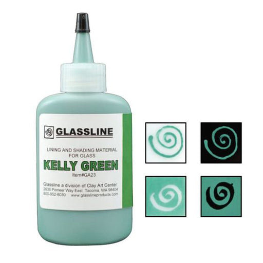 Kelly Green Glassline Fusing Paint Pen GA 23 at www.happyglassartsupply.com