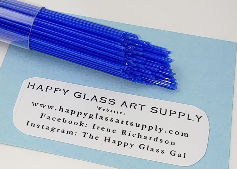 Medium Blue Opal Opalescent System96 Oceanside Compatible™ Glass Stringers at www.happyglassartsupply.com Happy Glass Art Supply